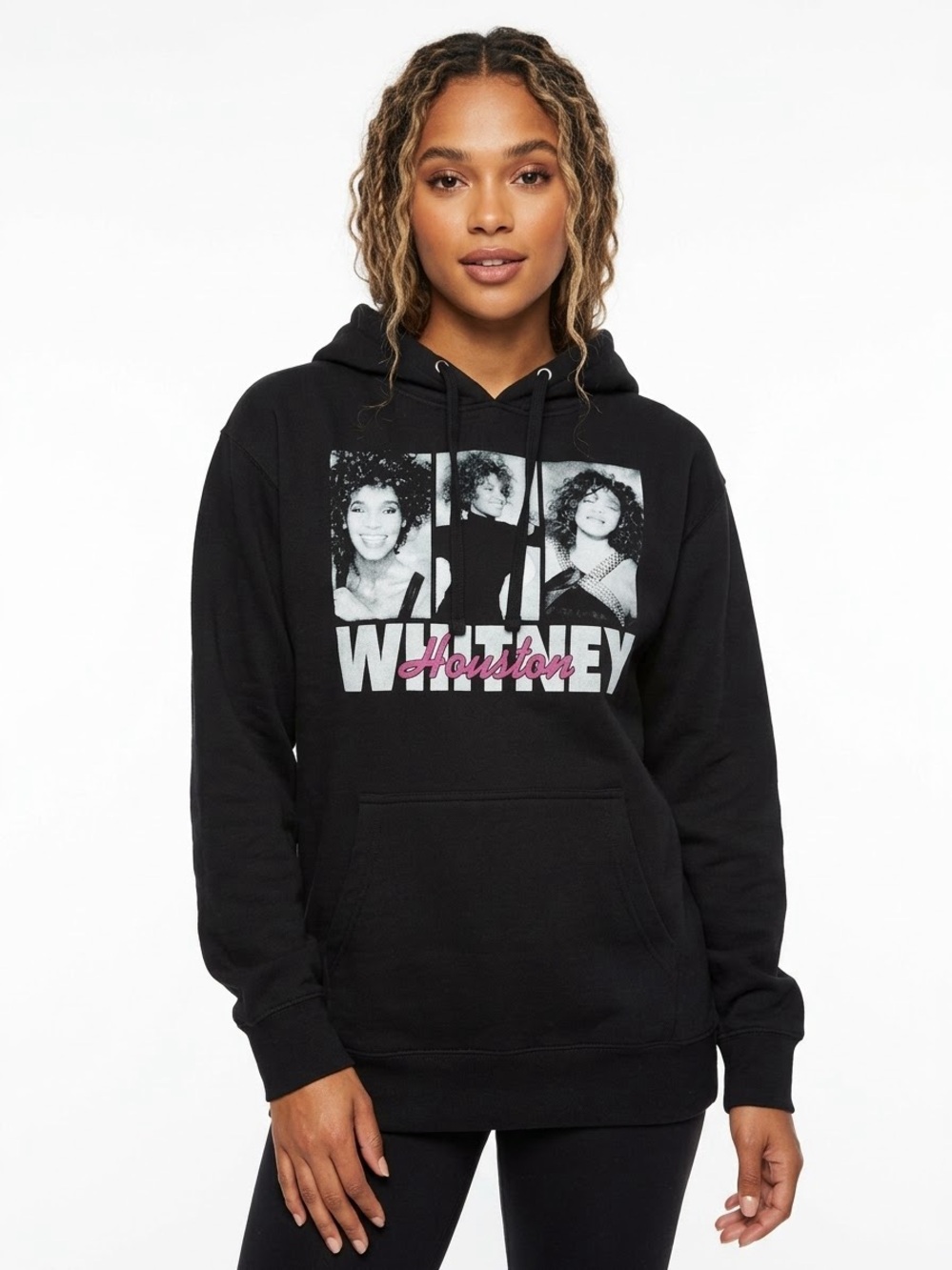 Whitney Houston Black Graphic Pullover Hoodie